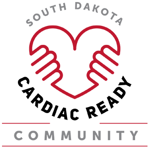 South Dakota Cardiac Ready Community Logo with hands holding a heart