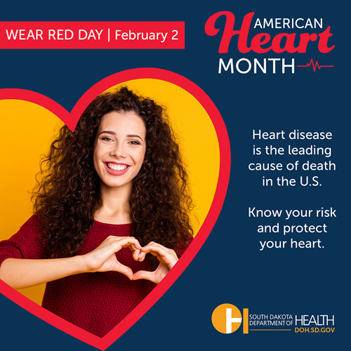 Wear Red Day is February 2! Heart disease is the leading cause of death in the U.S. Know your risk and protect your heart.